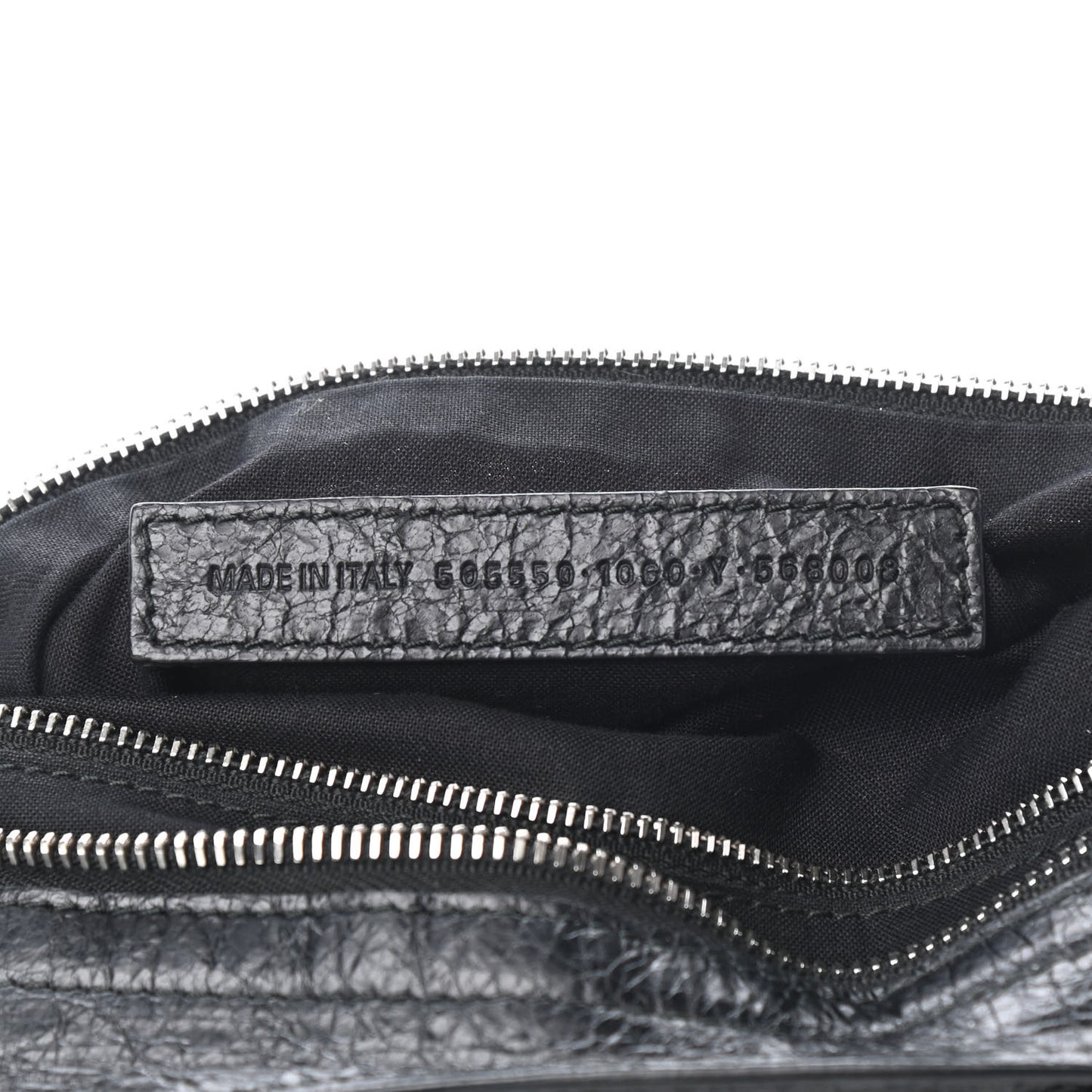 Agneau Classic Silver Hardware City Logo Strap Black White