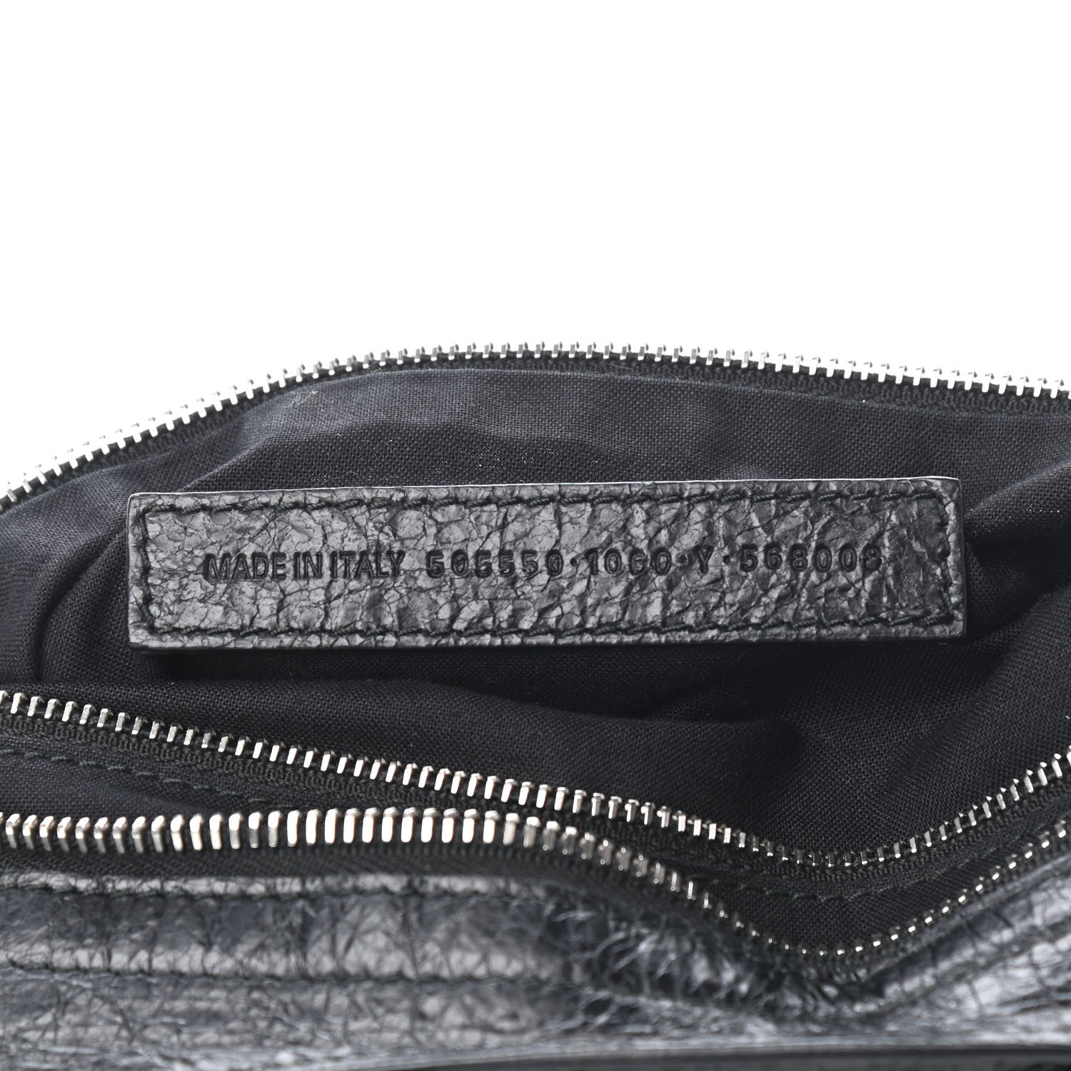 Balenciaga Agneau Classic Silver Hardware City Logo Strap Black White 6 of 6
