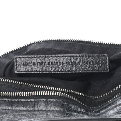 Balenciaga Agneau Classic Silver Hardware City Logo Strap Black White 6 of 6