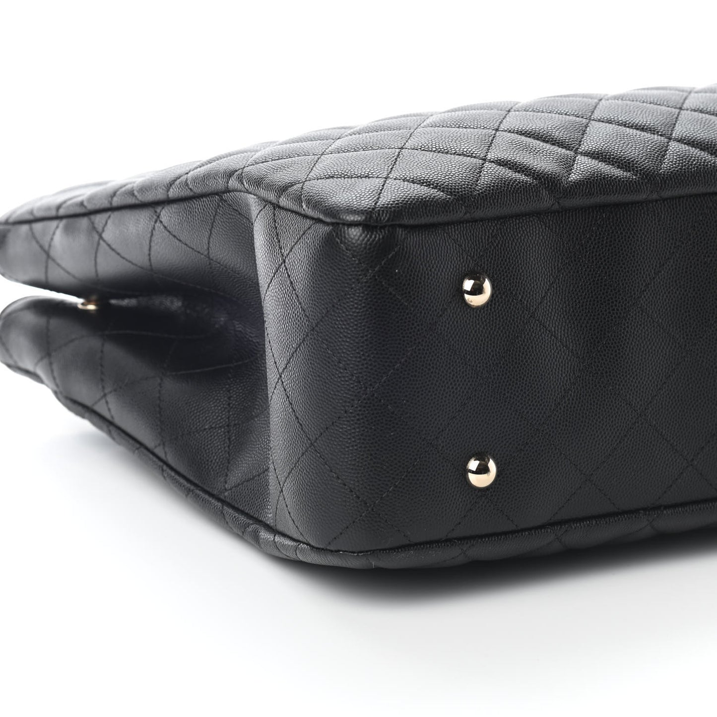 Caviar Quilted Large Shopping Tote Black