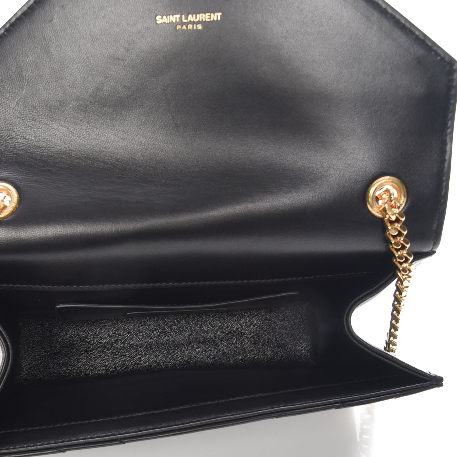 Saint Laurent Lambskin Matelasse Chevron Small Monogram Satchel Black 6 of 7