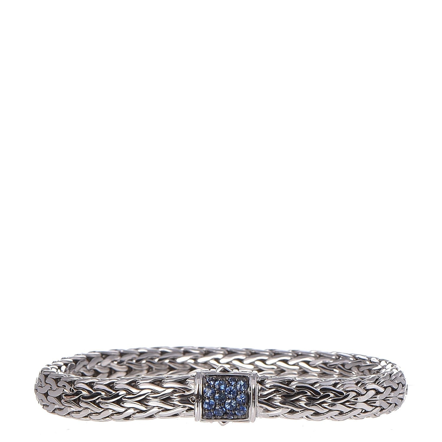 John Hardy Sterling Silver Blue Sapphire 7.5mm Classic Chain Lava Bracelet S 1 of 6