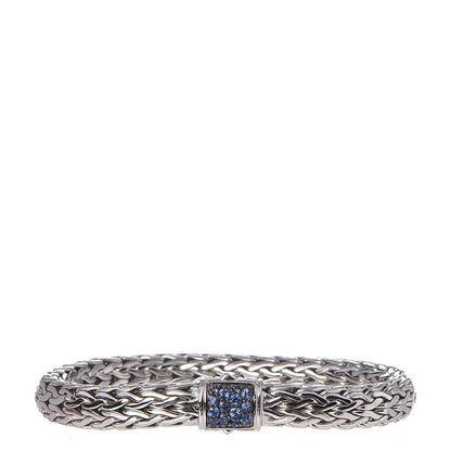 John Hardy Sterling Silver Blue Sapphire 7.5mm Classic Chain Lava Bracelet S 1 of 6