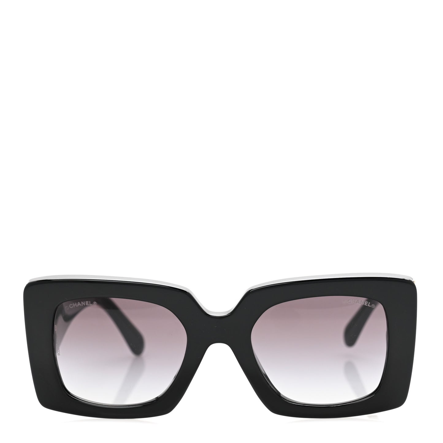 Acetate Pearl Rectangle Sunglasses 5480-H-A Black