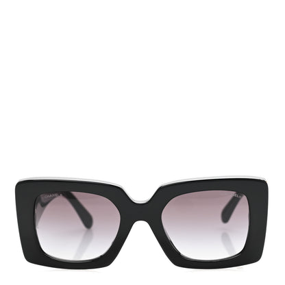 Chanel Acetate Pearl Rectangle Sunglasses 5480-H-A Black 2 of 9