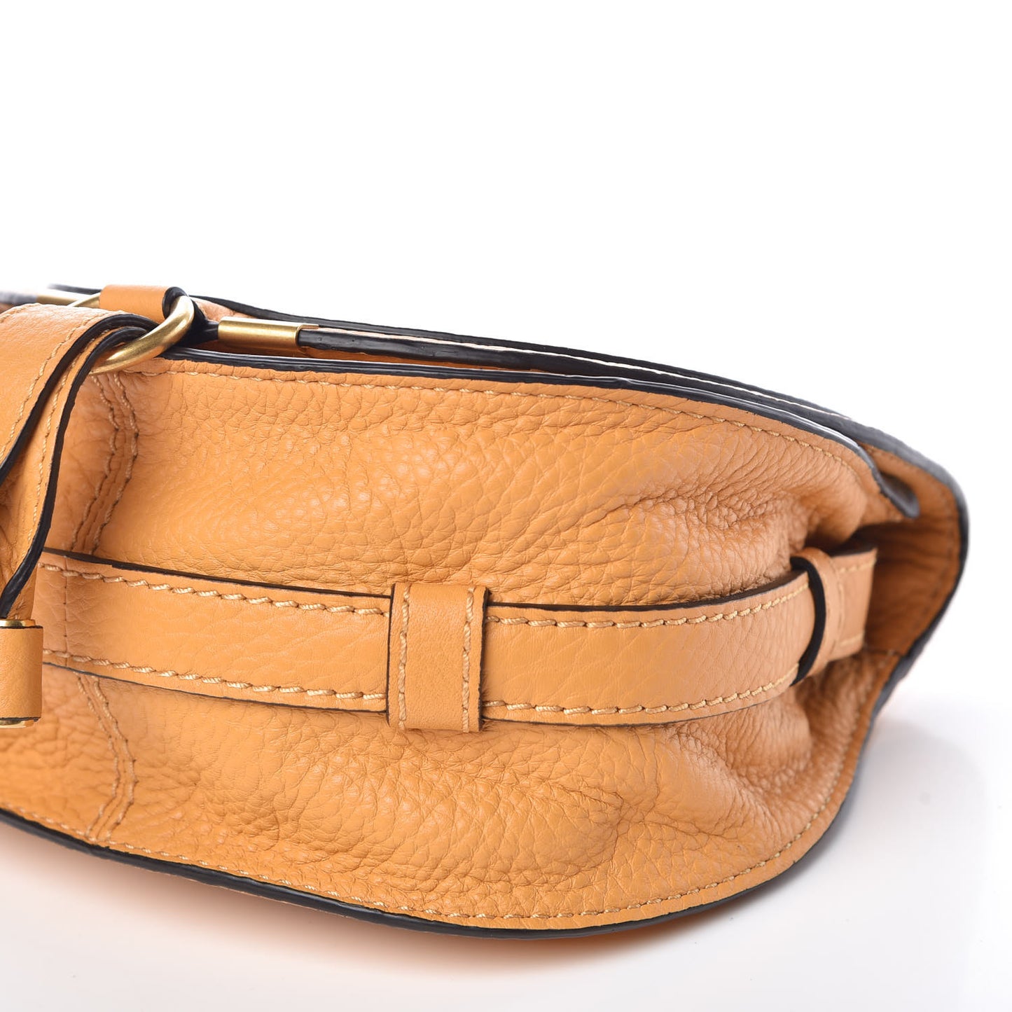 Calfskin Mini Marcie Round Crossbody Bag Burning Camel
