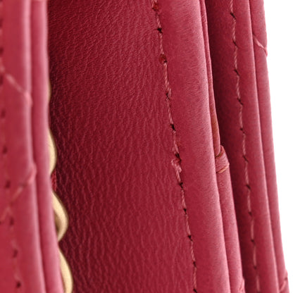 Chanel Lambskin Quilted Wallet On Chain WOC Dark Pink 12 of 13