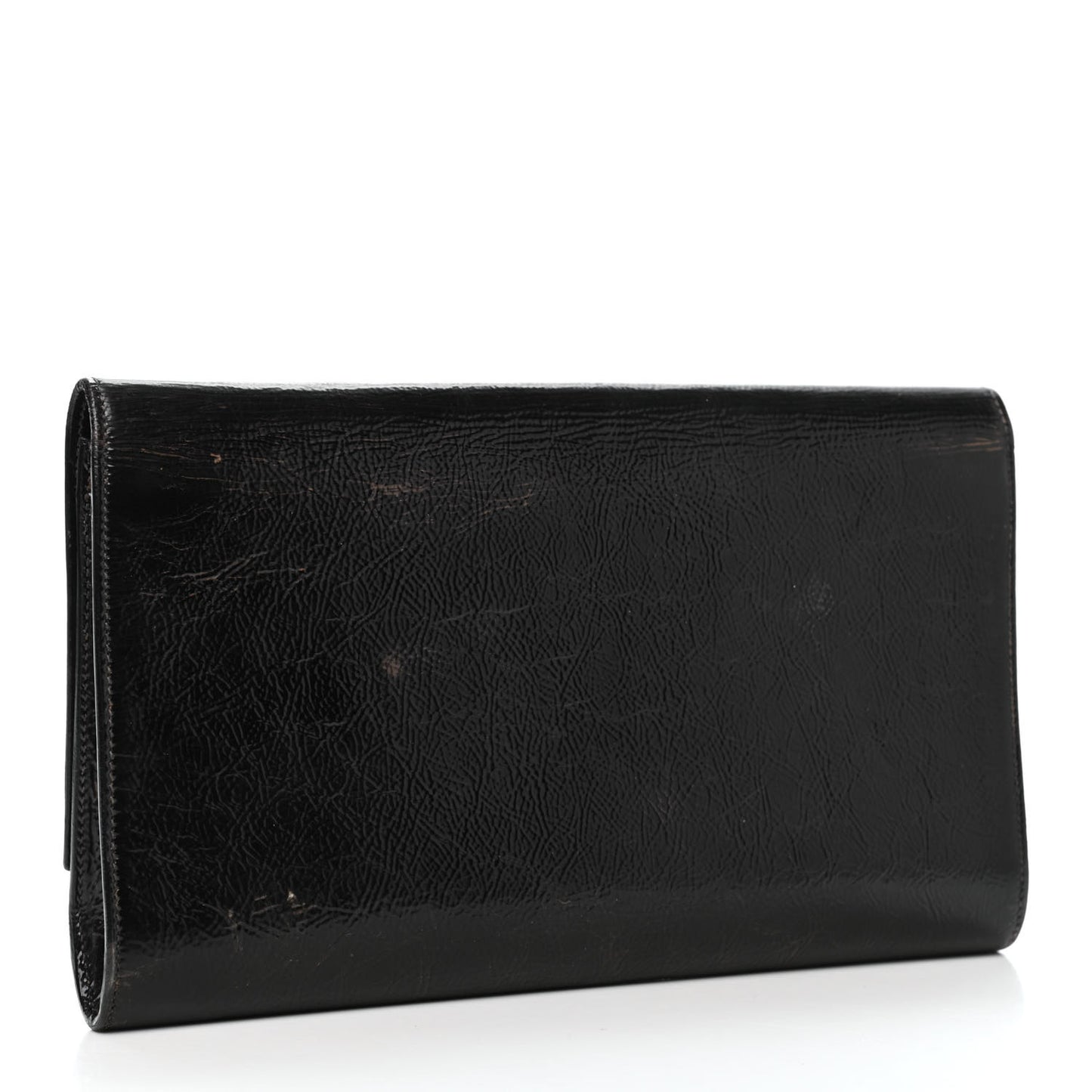 Textured Patent Monogram Large Belle De Jour Clutch Black