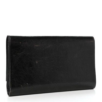 Saint Laurent Textured Patent Monogram Large Belle De Jour Clutch Black 3 of 18