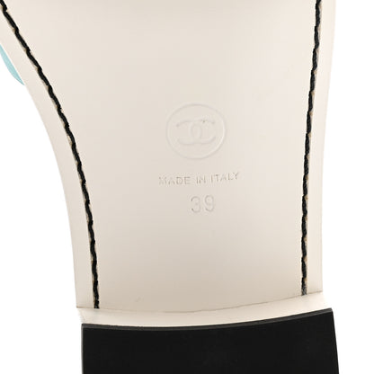 Chanel Calfskin CC Mules 39 Turquoise White 7 of 10