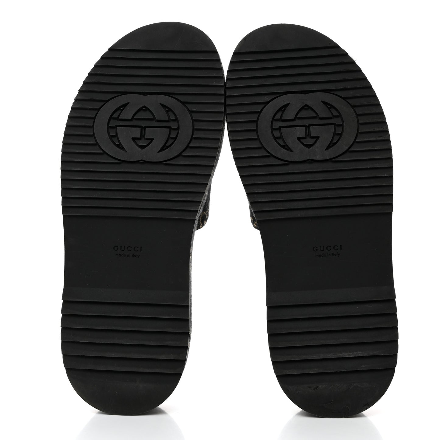 Jacquard Black Denim GG Monogram Angelina Platform 55mm Slide Sandals 39 Black Ivory