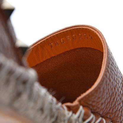 Valentino Garavani Grained Calfskin Rockstud Ankle Wrap Espadrille Flats 39 Cognac 9 of 10