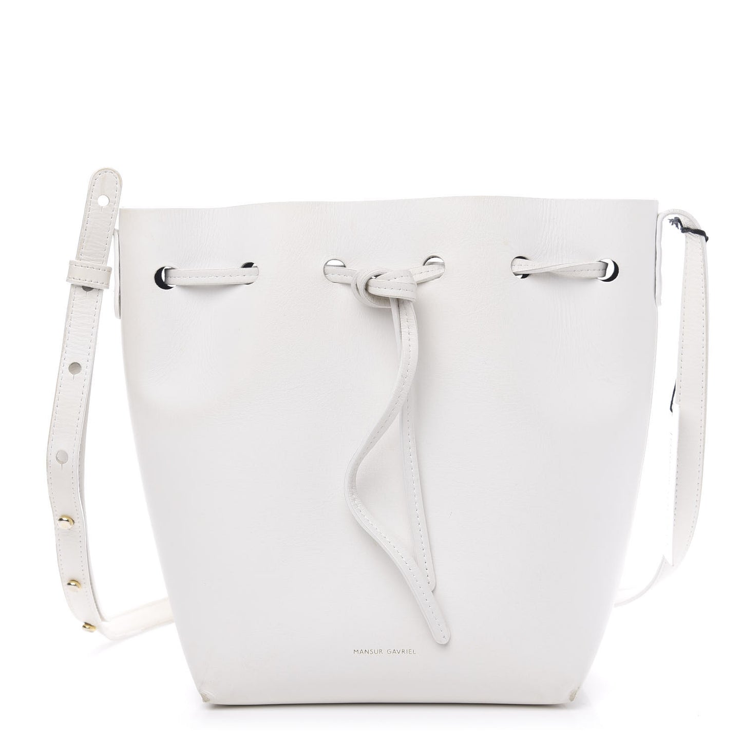 Calfskin Mini Bucket Bag White