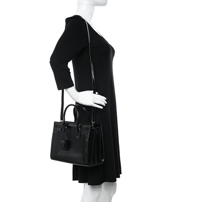 Saint Laurent Ribbed Patent Calfskin Baby Sac De Jour Black 2 of 13