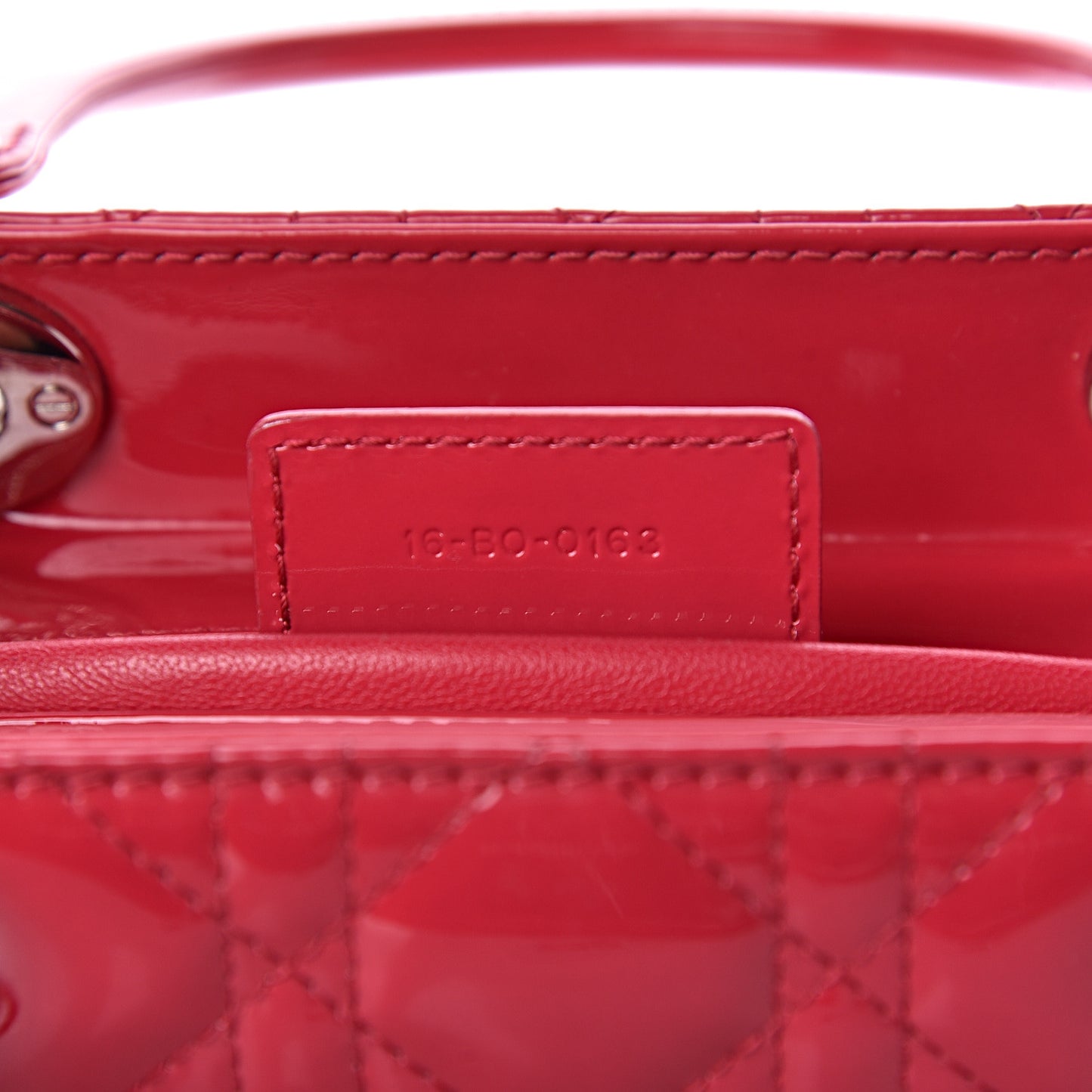 Patent Cannage Medium Lady Dior Fuchsia