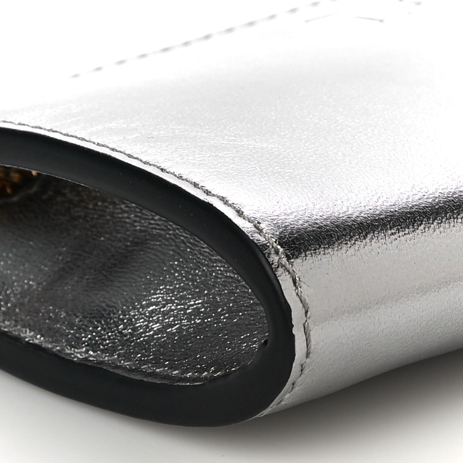 Tom Ford Metallic Calfskin Key Pouch Silver 8 of 10