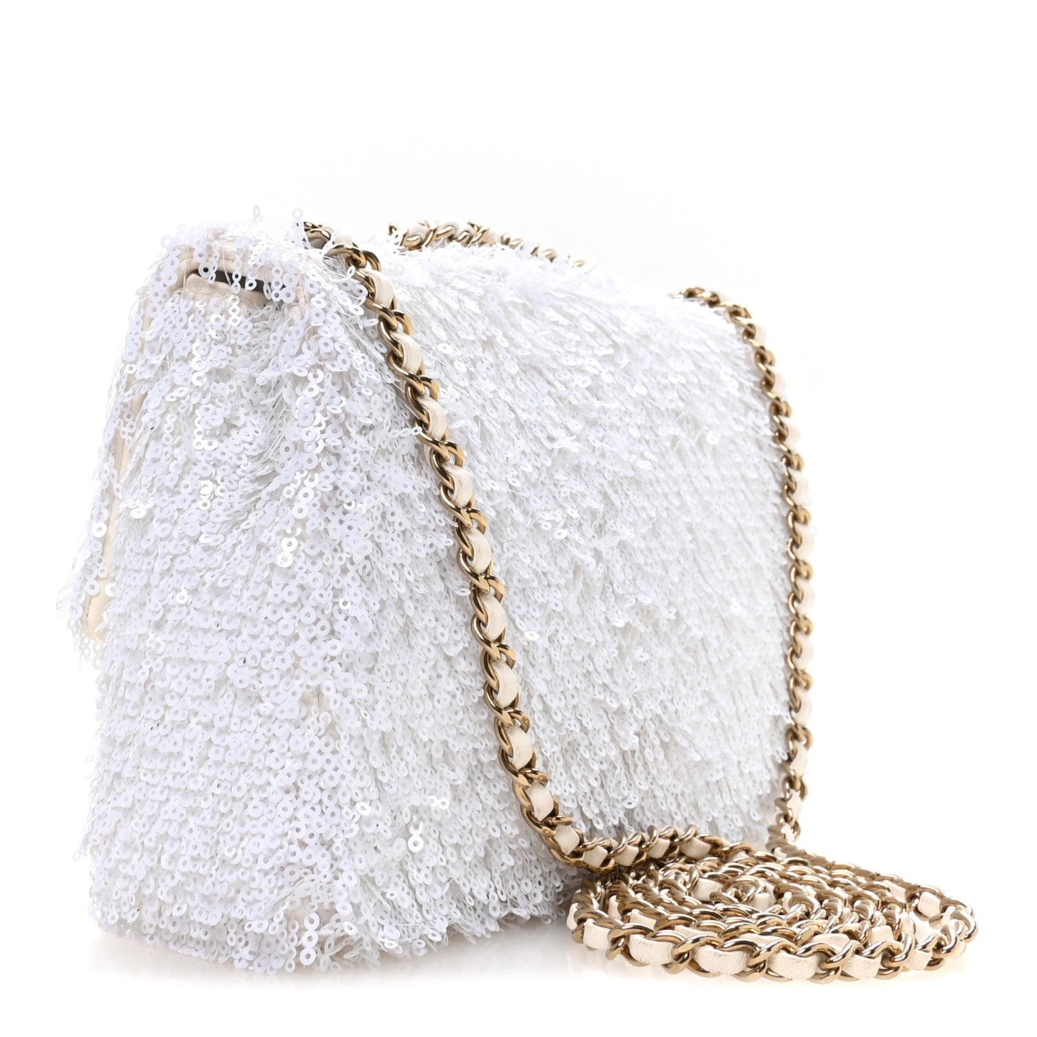 Chanel Sequin Mini Rectangular Flap White 2 of 10