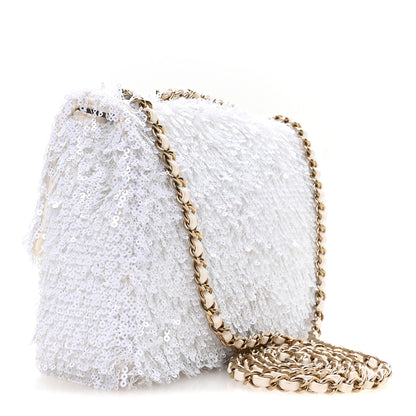 Chanel Sequin Mini Rectangular Flap White 2 of 10