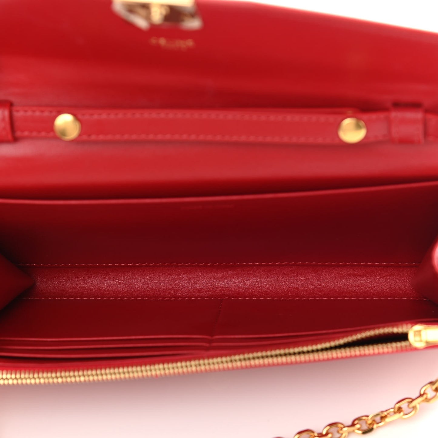 Calfskin C Wallet On Chain Bag Red