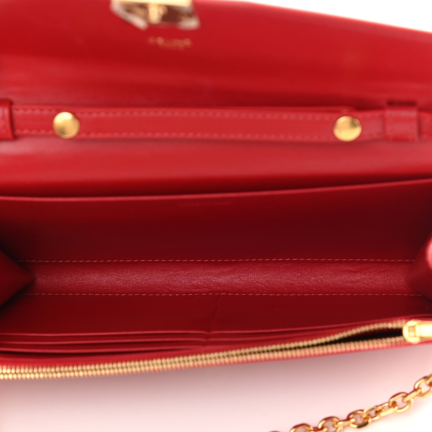 Celine Calfskin C Wallet On Chain Bag Red 4 of 9