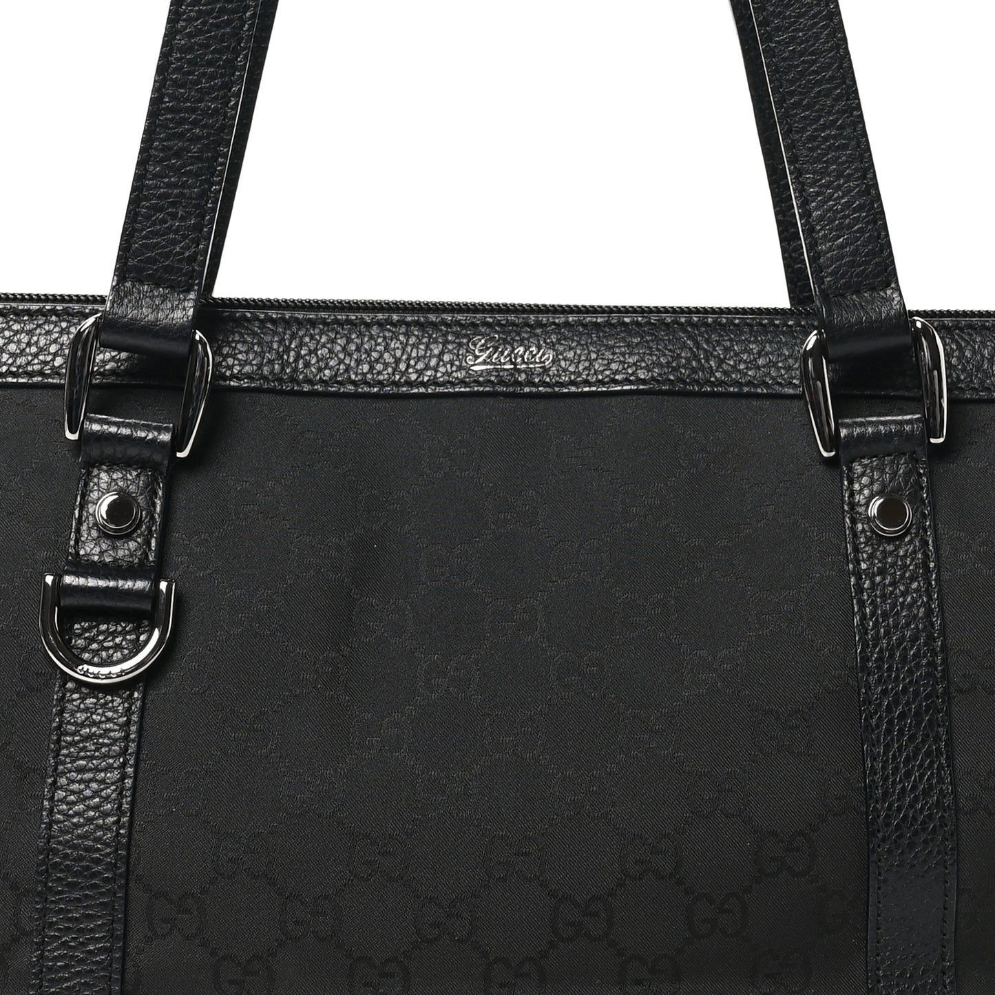 Nylon Monogram Medium Abbey Tote Black