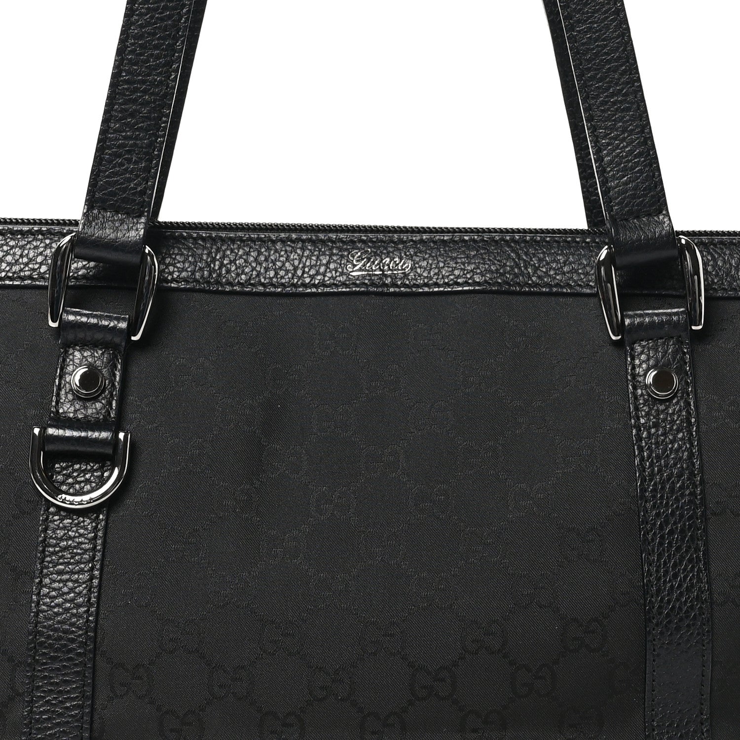 Gucci Nylon Monogram Medium Abbey Tote Black 8 of 10