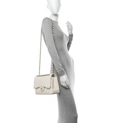Chanel Caviar Quilted Jumbo Double Flap White 2 of 10