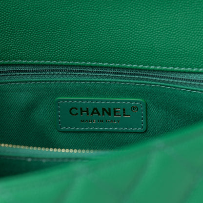 Chanel Caviar Quilted Small Coco Handle Flap Green 5 of 9