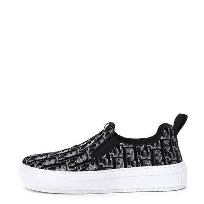 Christian Dior Velvet Oblique Womens Solar Slip On Sneakers 37 Deep Blue 1 of 10