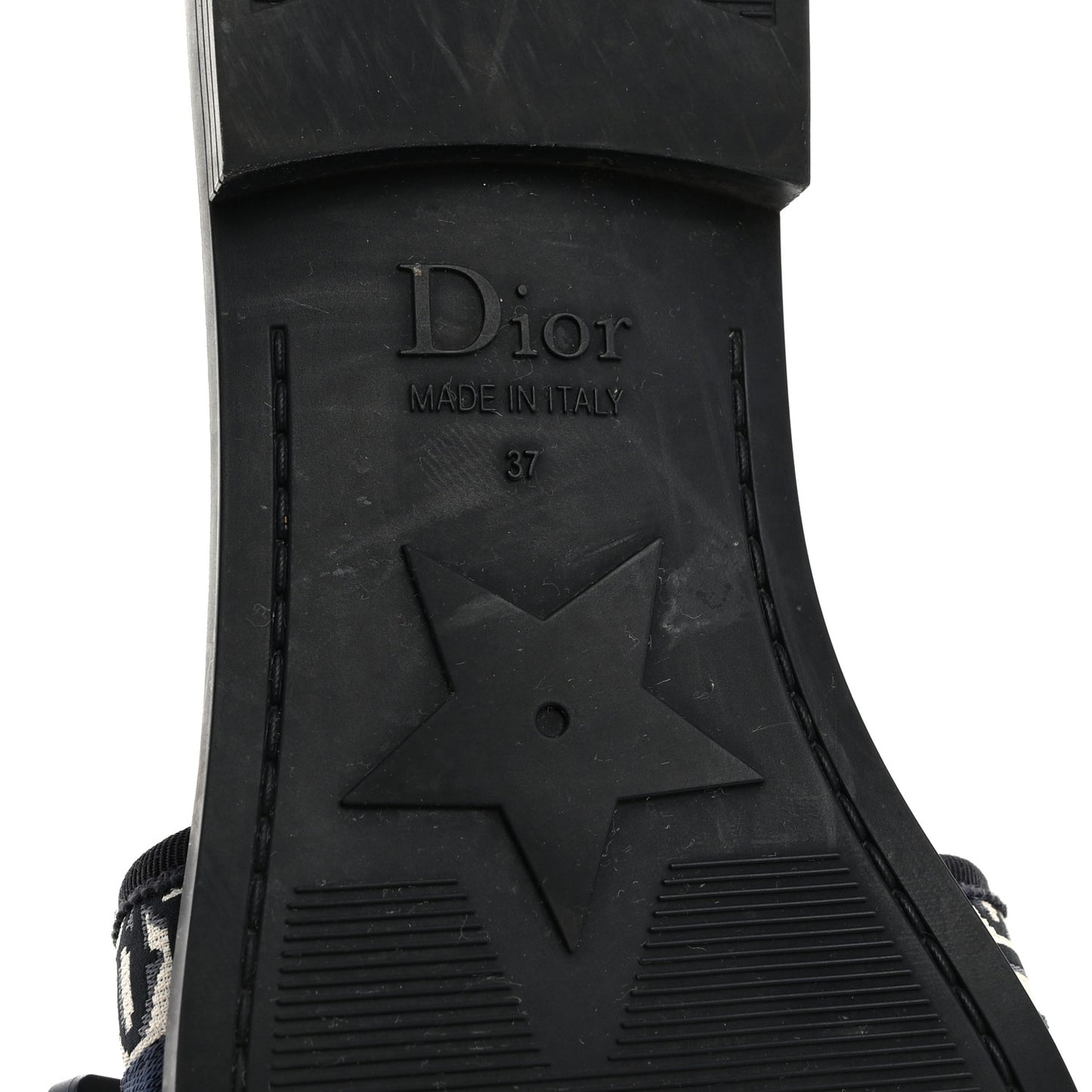 Nylon Oblique Dio(r)evolution Slide Sandals 37 Deep Blue