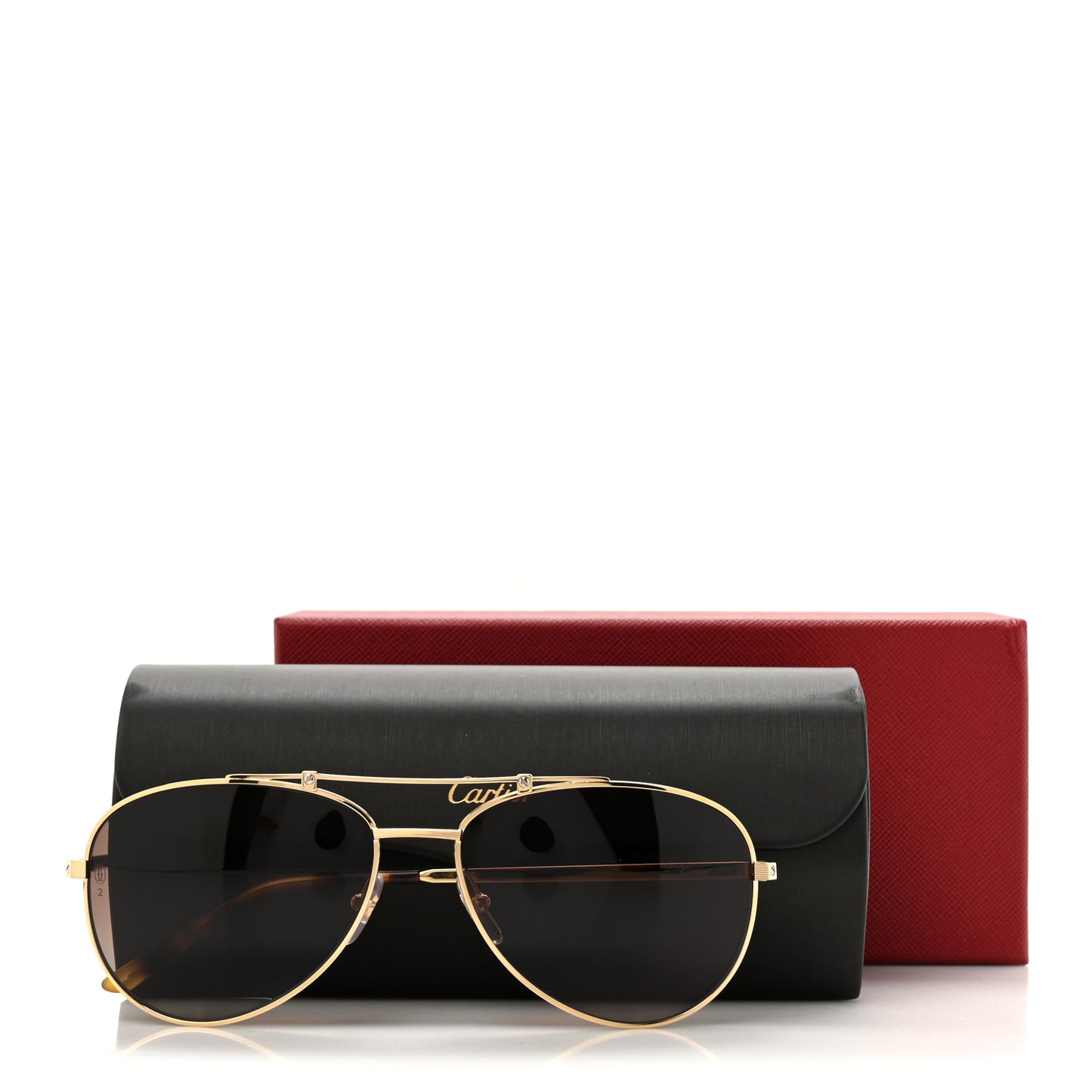 Santos CT0083S Aviator Sunglasses Gold Gold Tortoise