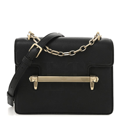 Valentino Garavani Grainy Calfskin Medium VLTN Uptown Shoulder Bag Black 1 of 12