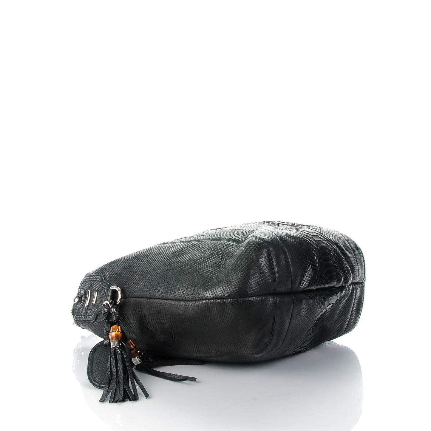 Python Techno Horsebit Large Hobo Black