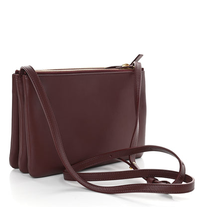 Celine Lambskin Large Trio Crossbody Bag Burgundy 3 of 10