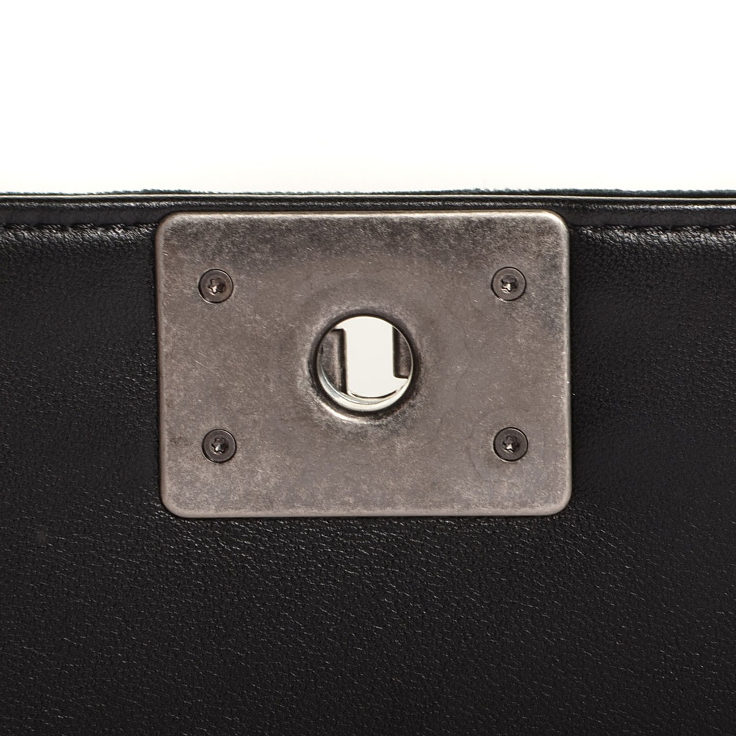 Velvet Quilted Small Boy Flap Black