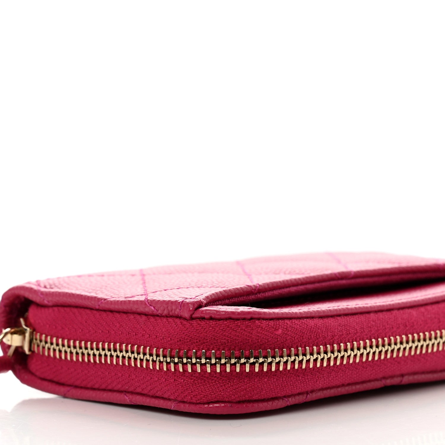 Chanel Caviar Quilted Zip Around Coin Purse Dark Pink 8 of 9