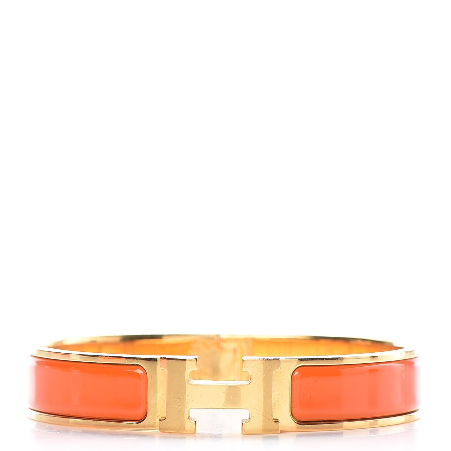 Enamel Narrow Clic Clac H Bracelet GM Orange