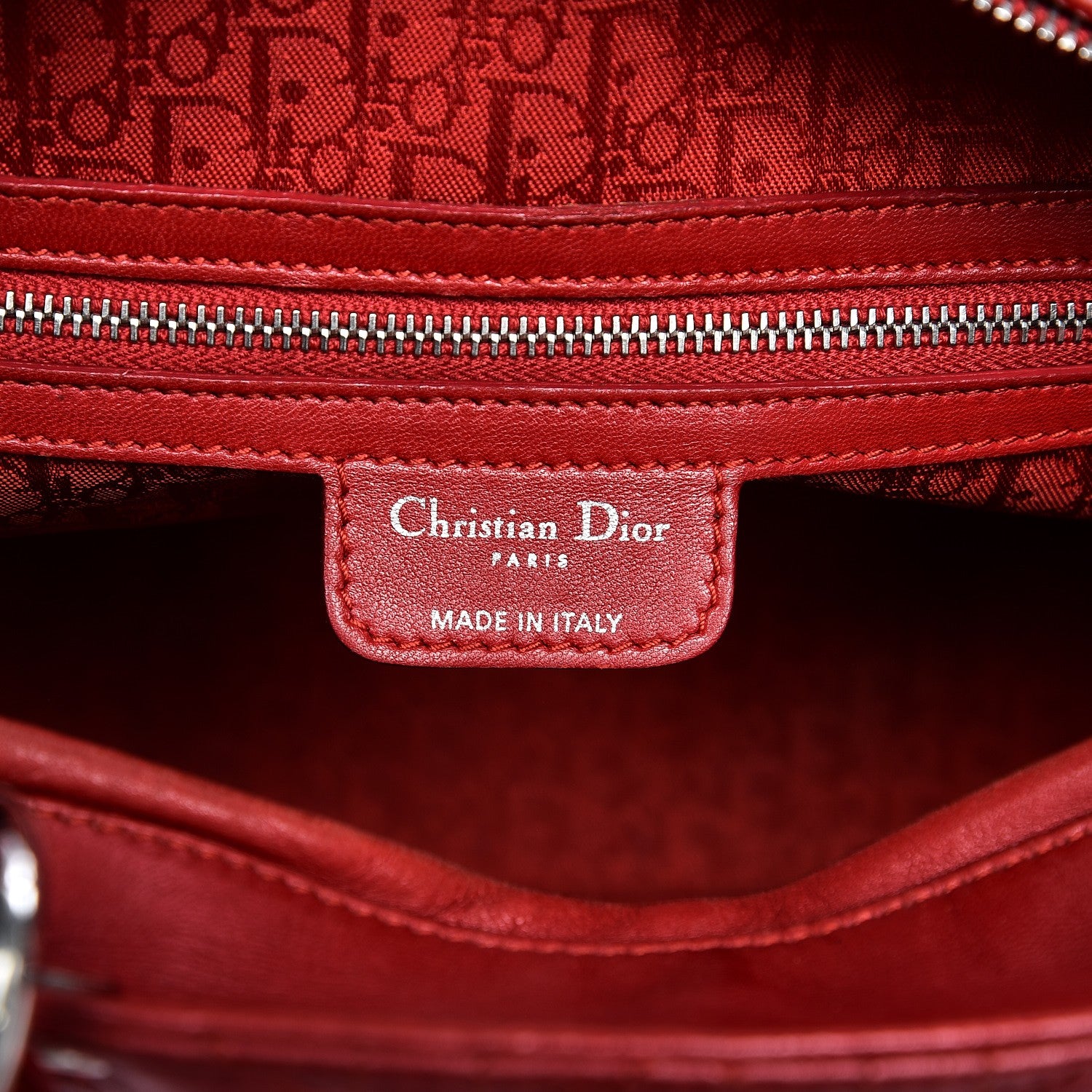 Christian Dior Vintage Lambskin Cannage Large Lady Dior Red 6 of 20