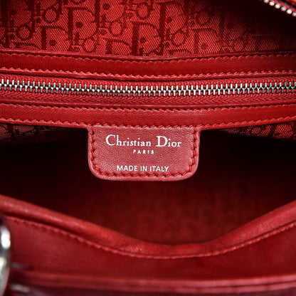 Christian Dior Vintage Lambskin Cannage Large Lady Dior Red 6 of 20