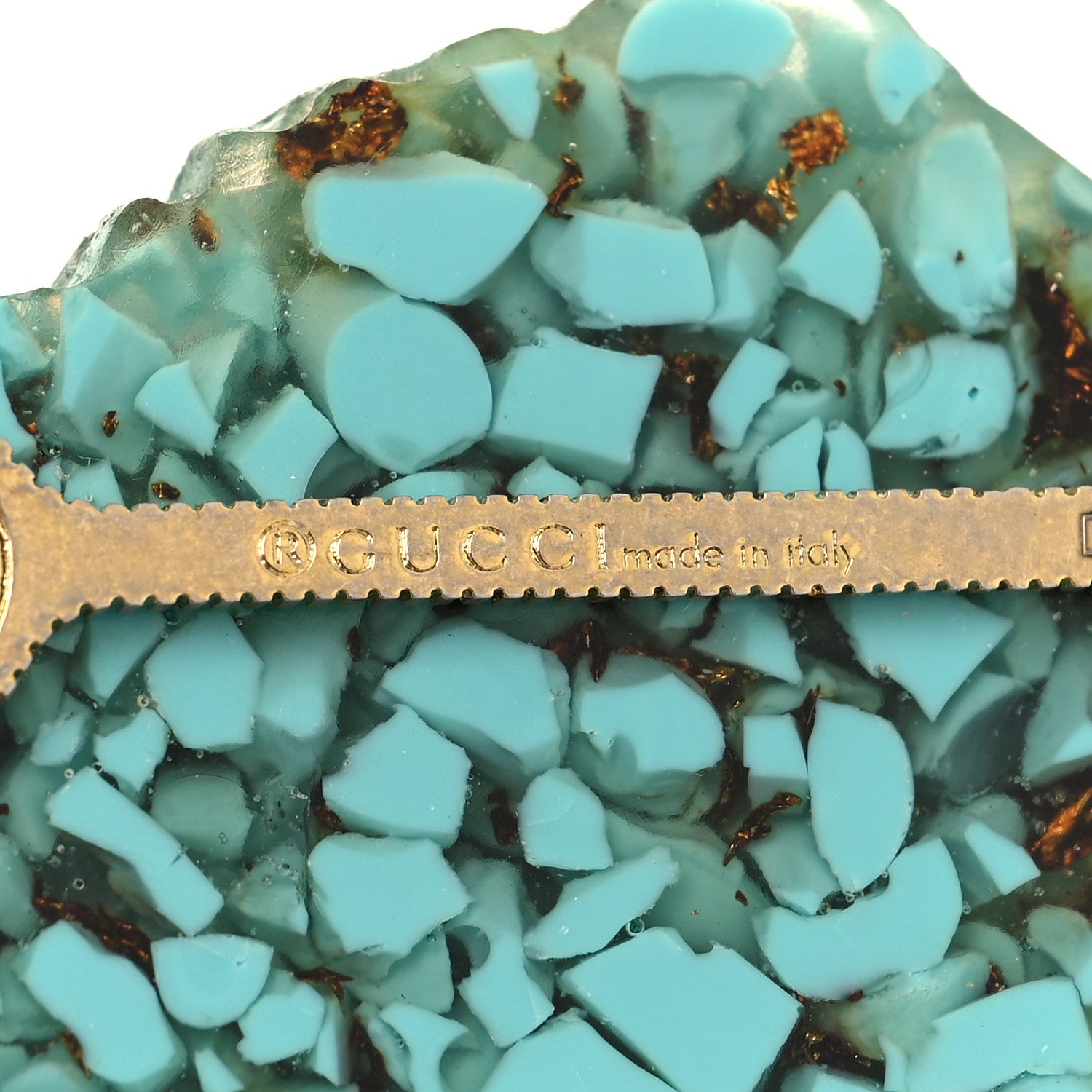 Gucci Resin Crystal Rajah Brooch Turquoise 3 of 3