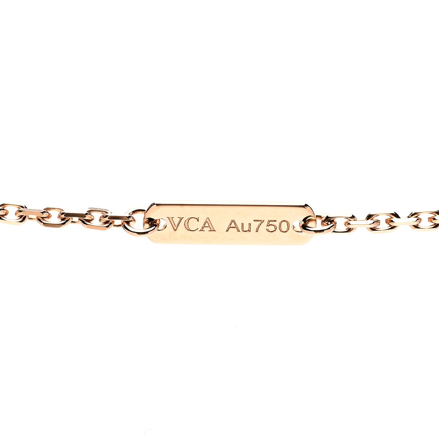 Van Cleef & Arpels 18K Rose Gold Diamond Rhodonite Vintage Alhambra Pendant Necklace 5 of 8