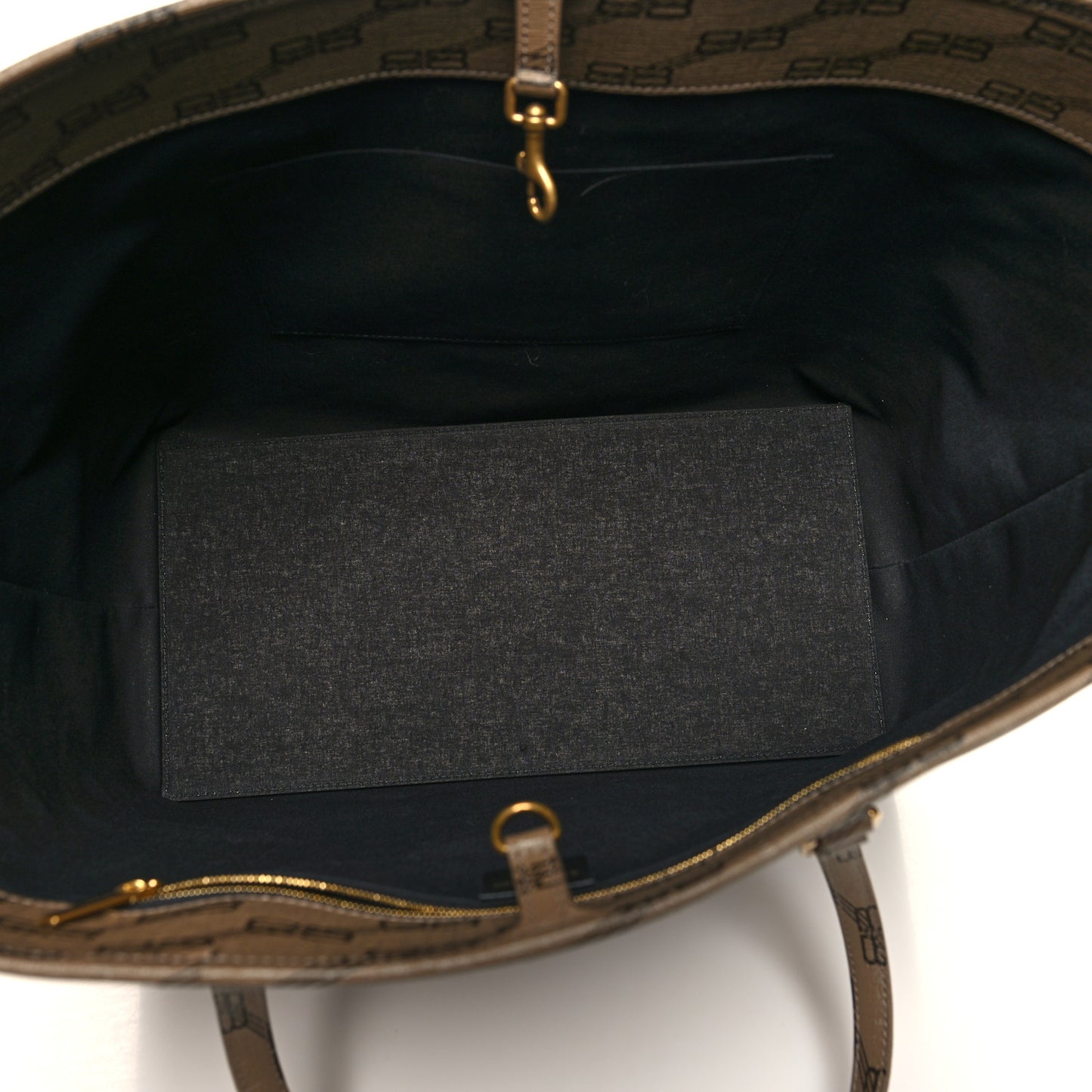 Coated Canvas BB Monogram Large Signature East West Shopper Bag Beige Brown