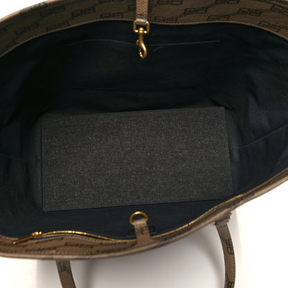 Balenciaga Coated Canvas BB Monogram Large Signature East West Shopper Bag Beige Brown 5 of 10