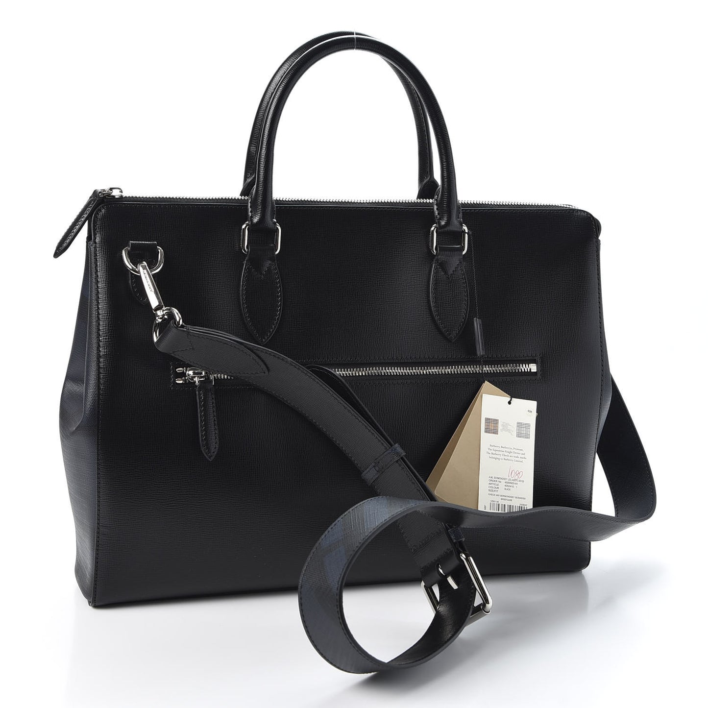 Calfskin Bermondsey Business Briefcase Black