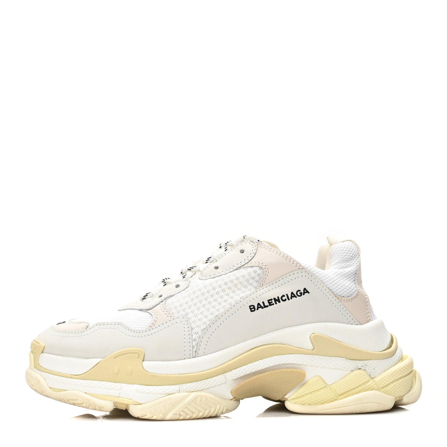 Fabric Mesh Mens Triple S Sneakers 41 White