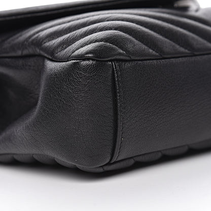 Saint Laurent Sheepskin Matelasse Chevron Monogram Medium College Bag Black 11 of 13