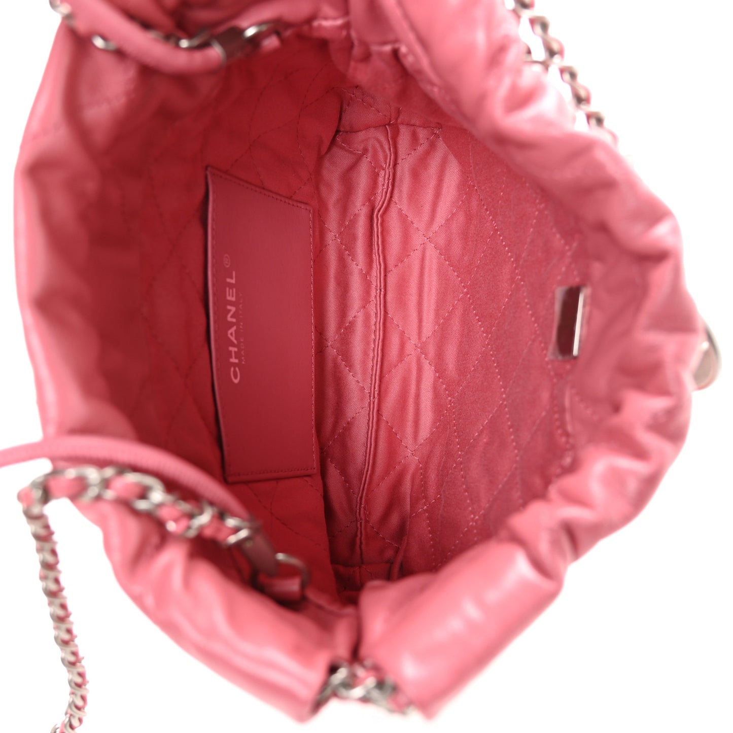 Shiny Calfskin Quilted Mini Chanel 22 Pink