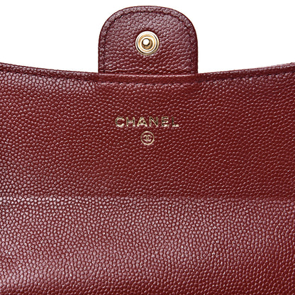 Chanel Caviar Quilted Medium Flap Wallet Burgundy 5 of 9