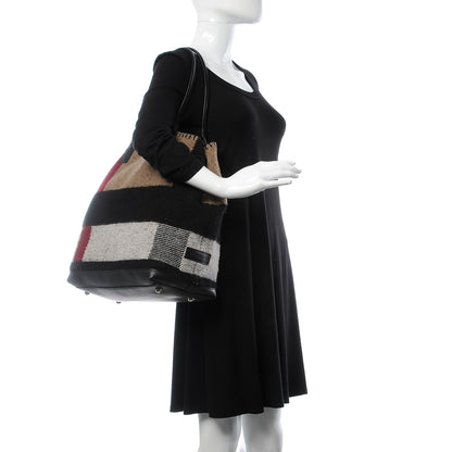 Burberry Wool Cashmere House Check Tote 2 of 8