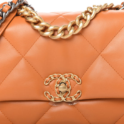 Chanel Lambskin Quilted Medium Chanel 19 Flap Light Brown 10 of 11